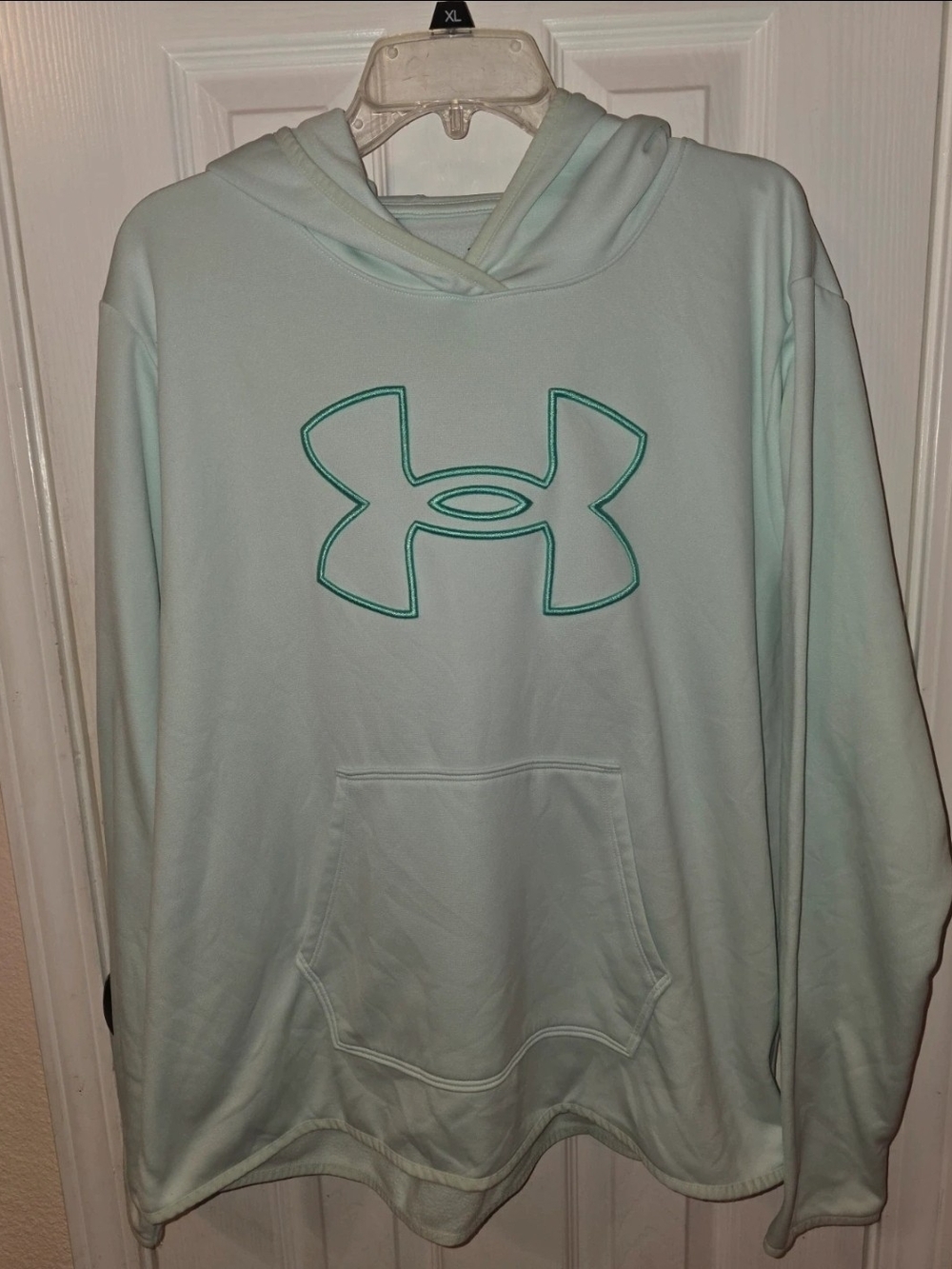 Under Armour Light Mint Green Hoodie with Teal Logo